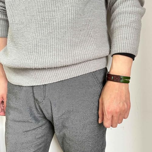 Image of Punk Rock Retro Adjustable Belt Buckle Wristband Split Design Pu Leather Cuff Bracelet