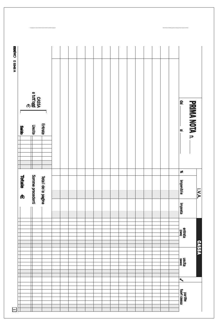 Edipro E5349A Blocco Prima Nota Cassa 50 x 2 Autoricalcante 22 x 14.8