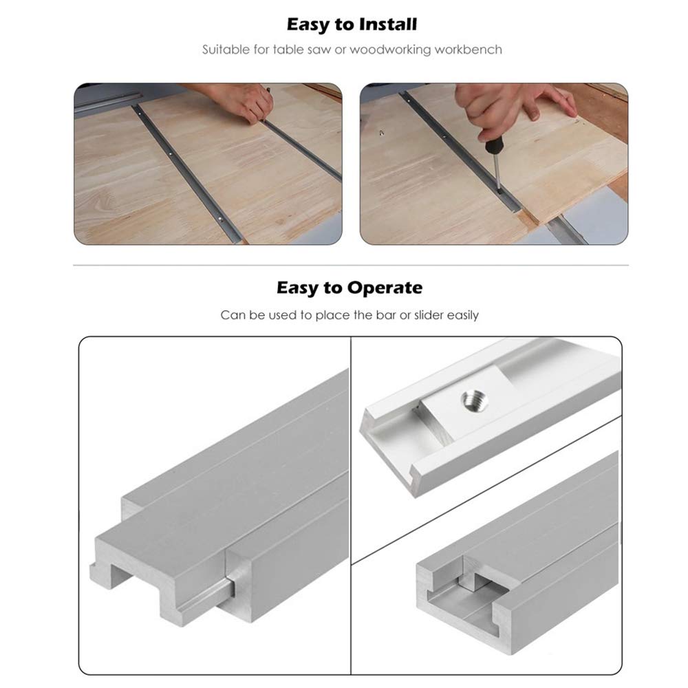 Rail En T Aluminium 800 Mm - Rainure En T - Pour Table De Routage/Scie - Travail Du Bois
