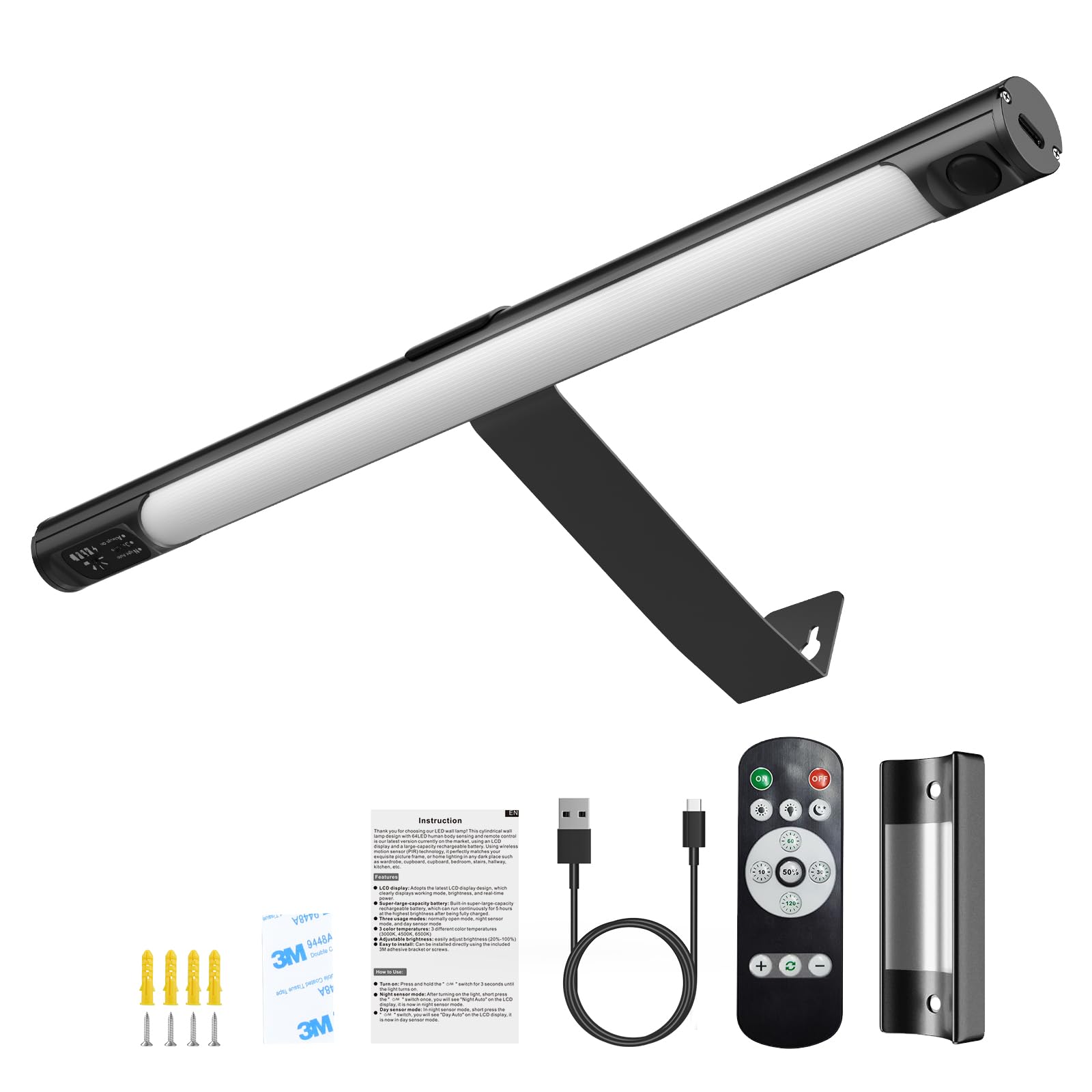 Applique Murale Pour Tableaux, Éclairages Murales À Batterie Rechargeable, Lampe Led Sans Fil