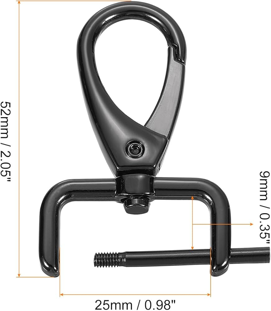 Amazon.co.jp: uxcell ナスカン 内径25mm ネジ式 Dリング 角型