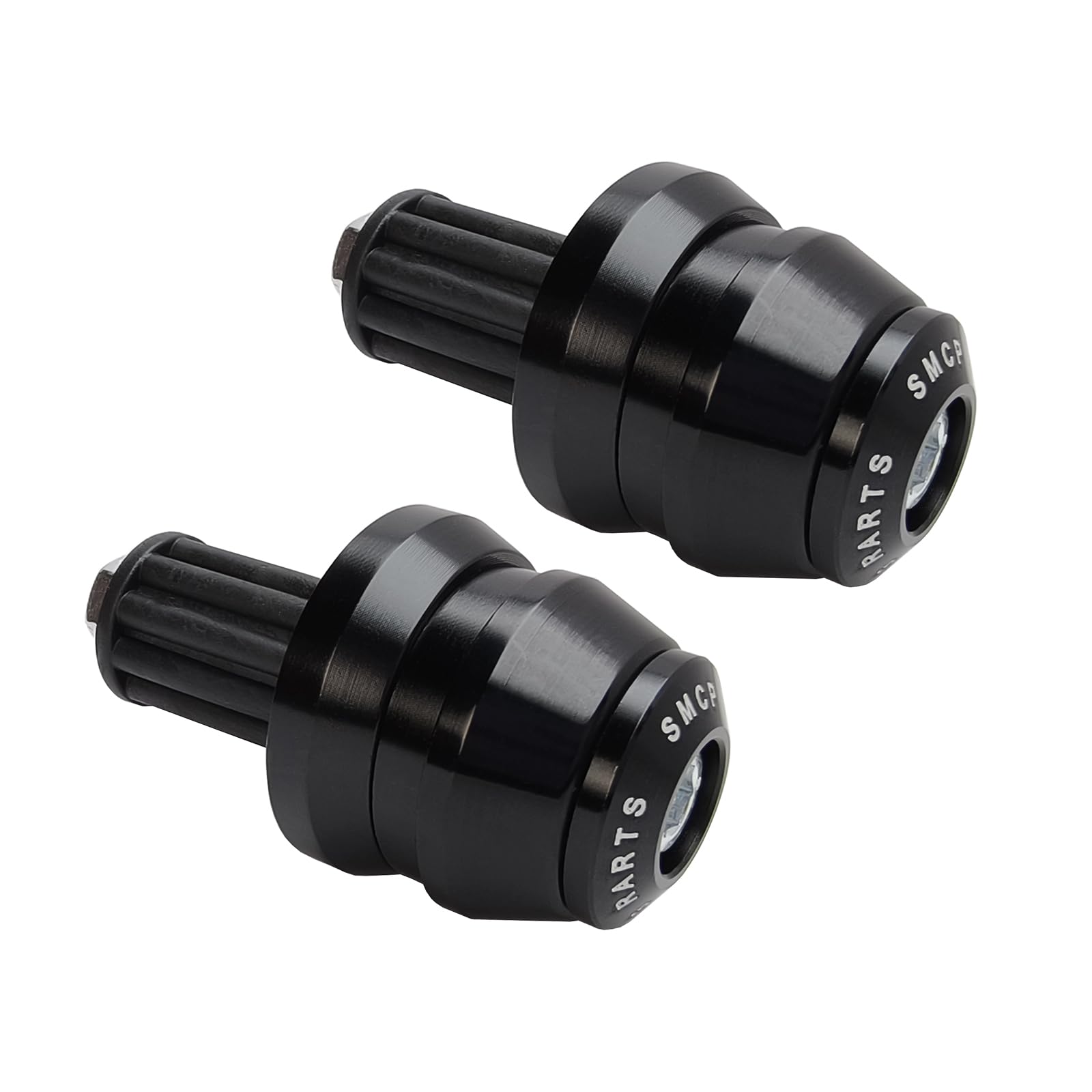 7/8" Motorcycle Bar End Plugs, CNC Aluminum Grip Sliders (Black)