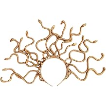 Halloween Gold Snake Headband Goddess Headpiece Hair Accessories for Women Masquerade Cosplay Costume Fancy Dress Up Crown Supplies
