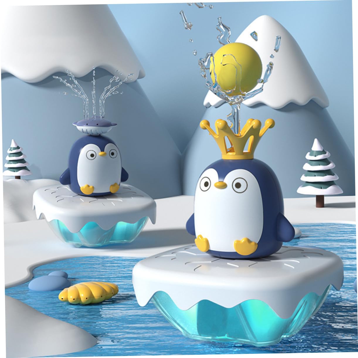 Juguete de Baño Pingüino Rociador Eléctrico Abs 1 Juego