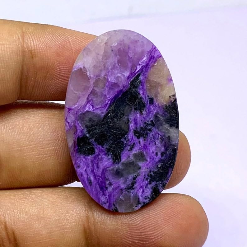 Charoite naturelle cabochon ovale contre les bijoux uniformes - 5