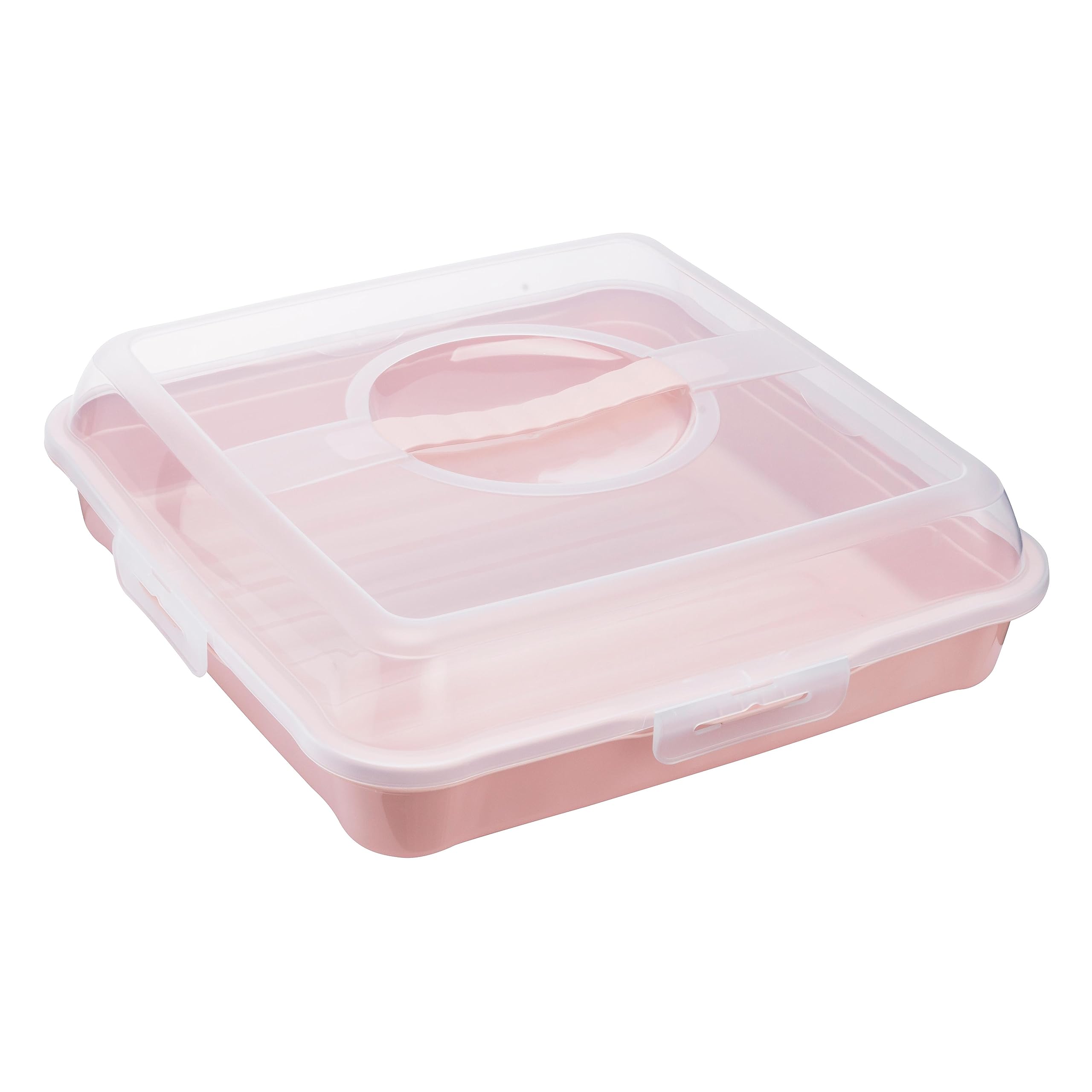 keeeper Sandwich-, Kuchen- und Muffin-Butler, Polypropylen, Quadratisch, Enrico, Nordic Pink (Rosa), 34,5 x 34,5 x 10,5