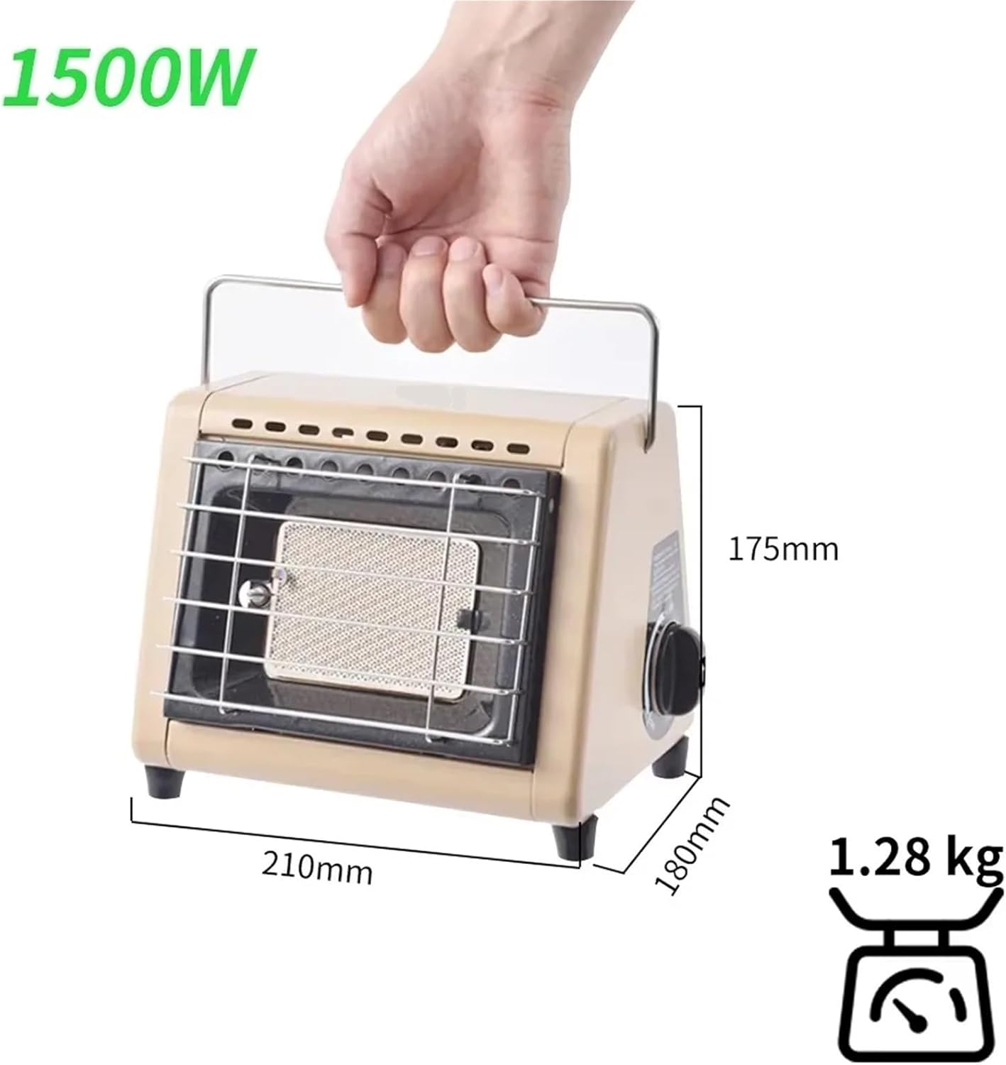 Kerosene Heater, 1.5KW Portable Gas Stove Heating Barbecue Cooking 2In1 Camping Tent Heater Propane For Home Outdoor Picnic,for Indoor Camping Garage(Green)