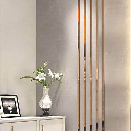 Miniatura 5 de Moldura de pared dorada, de acero inoxidable de 16.4 pies, acabado metalizado similar a un espejo, espejo flexible, para suelo, gabinete, azulejos,