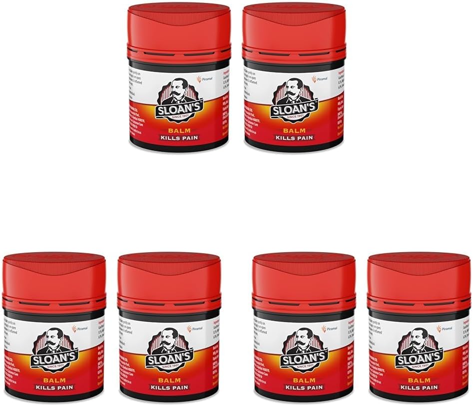 Sloan's Balm | Kills Severe Pain | Power of Ayurveda with 5 Herbal Oils | Unique Heat Action with Capsicum Extract 20gm x Pack of 6