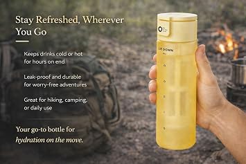 Doria 600ml Cold Brew Coffee Maker - Glass Cold Brew Tea Bottle, Iced Coffee Maker (Yellow)