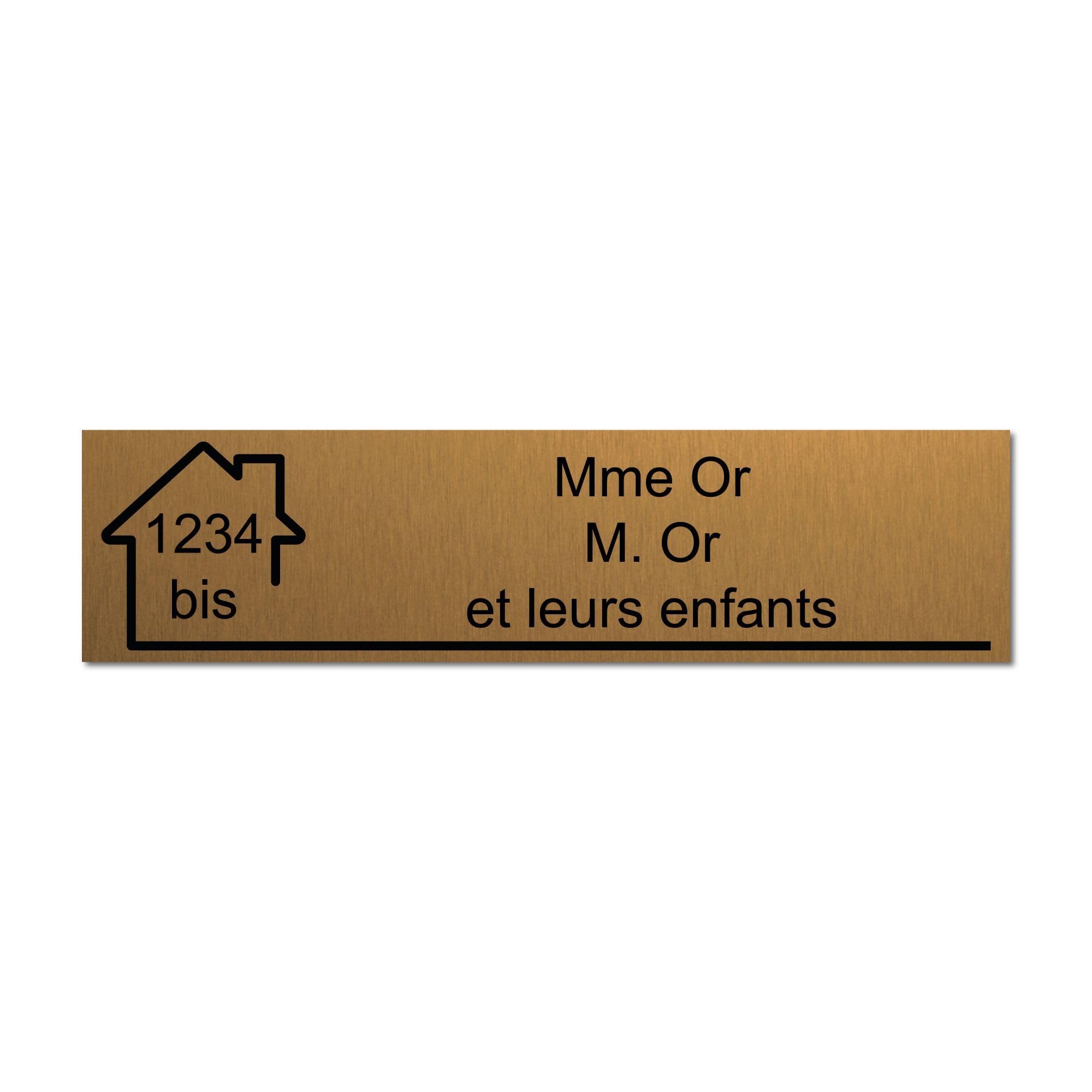 Mygoodprice - Personalised Personalised Name & Number Plate - 10 x 2.5 cm - Brushed Gold
