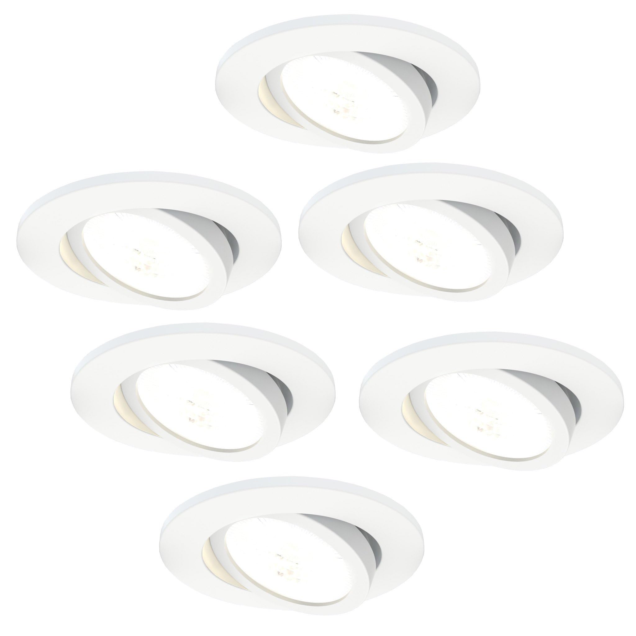 Ledvion - 6X Focos LED Empotrados, Blancos, Regulables, 7W, IP65, CCT, COB, Ø90mm, 5 Años de Garantía