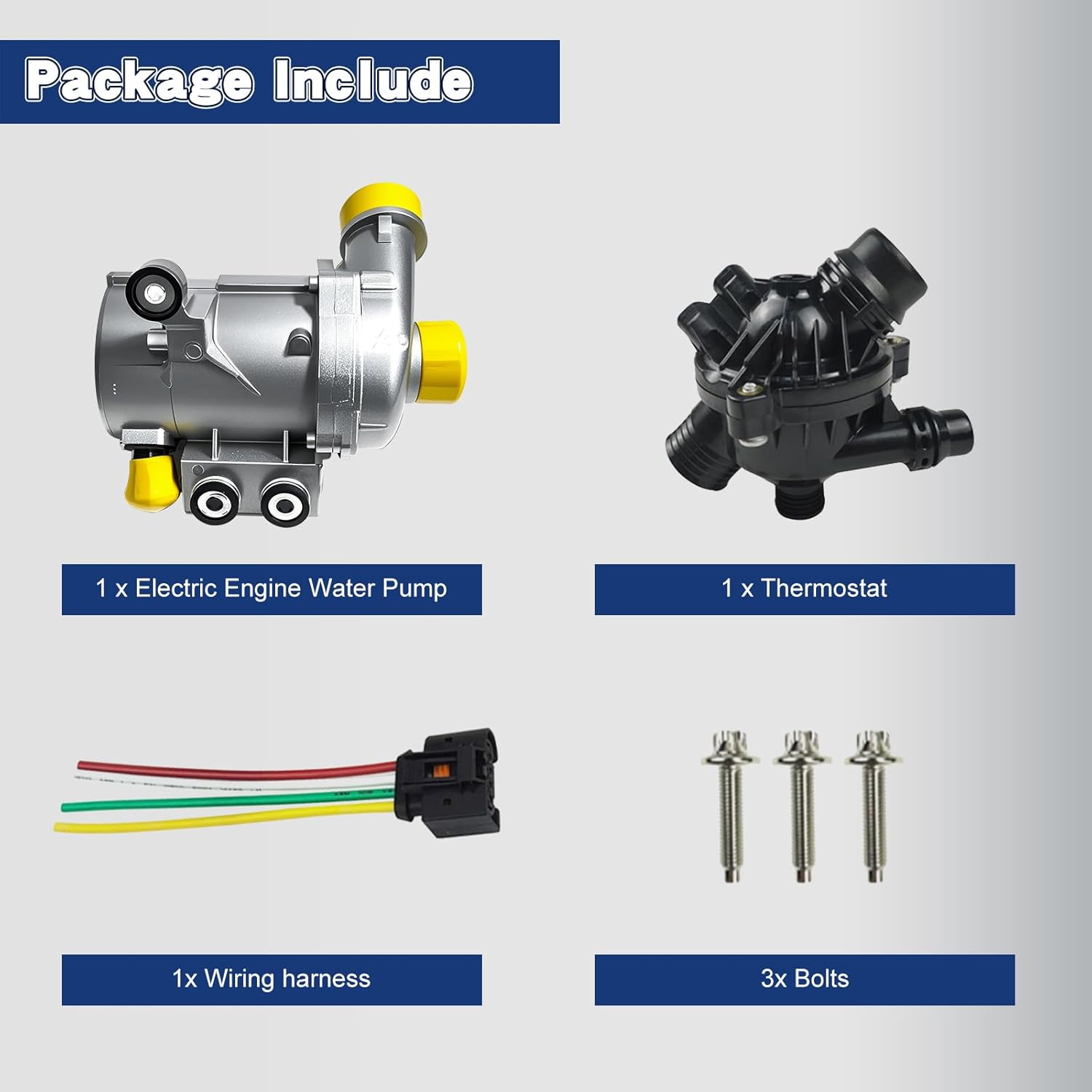 11517586925 Electric Engine Water Pump with thermostat and bolt for BMW 128i 325i 325xi 328i 328xi 330i 330xi 525i 525xi 528i 528xi 530i 530xi X3 X5 Z4# 702851208 11517586924
