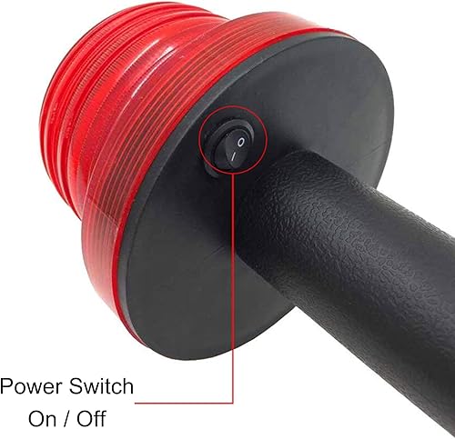 Miniatura 5 de Luwint Luz de advertencia estroboscópica de emergencia roja de mano, LED con energía solar, para construcción de carreteras, cono, tráfico,