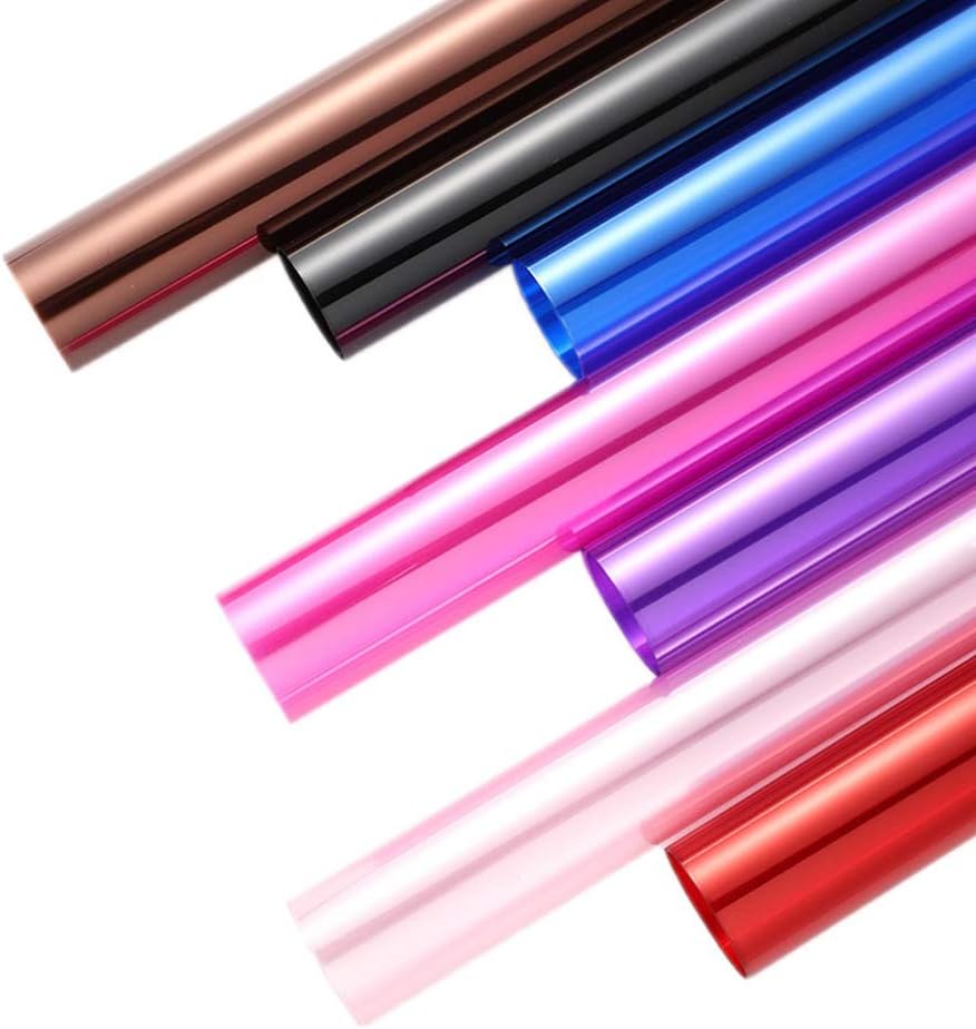 jojofuny 20 PCS Cellophane Wrap Roll Colored Cellophane Sheets 7