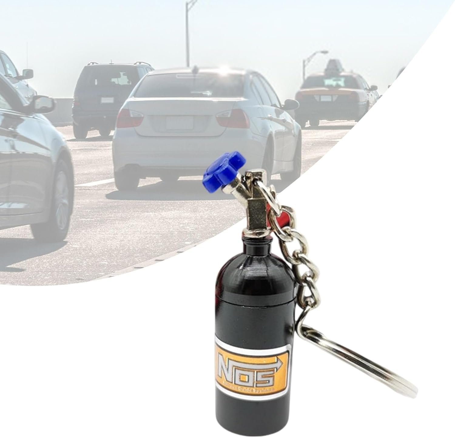 Fashion Aluminum Nitrous Oxides Bottle Keychain Holder Keyring Light Weight Scratch Suitable For Daily Use