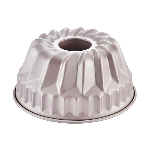 CHEFMADE Tube Cake Pan 6.5-Inch Pumpkin-Shaped Champagne Gold