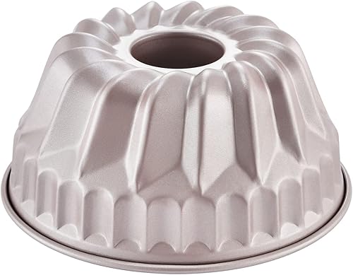 CHEFMADE Tube Cake Pan, 6.5-Inch Non-Stick Vortex-Shaped Tube Pan Kugelhopf Mold for Oven and Instant Pot Baking (Champagne Gold)