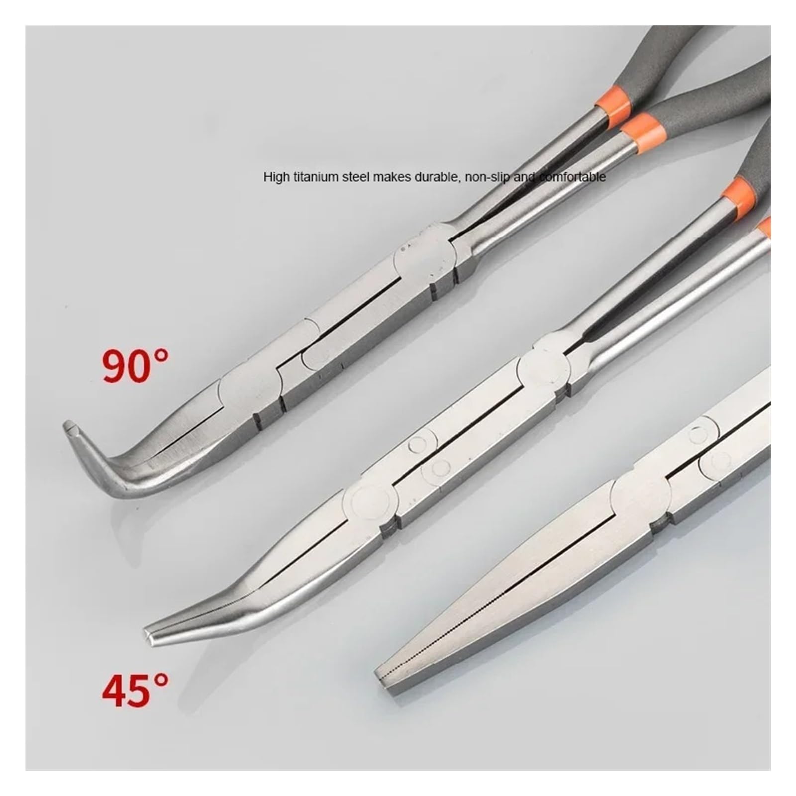 pinze Multifunzione Pinza da Pesca Lunga, dritte, a 45° e 90°, a Forma di O, con becchi a Spillo, utensile Multifunzionale for Meccanica e casa.(E1)