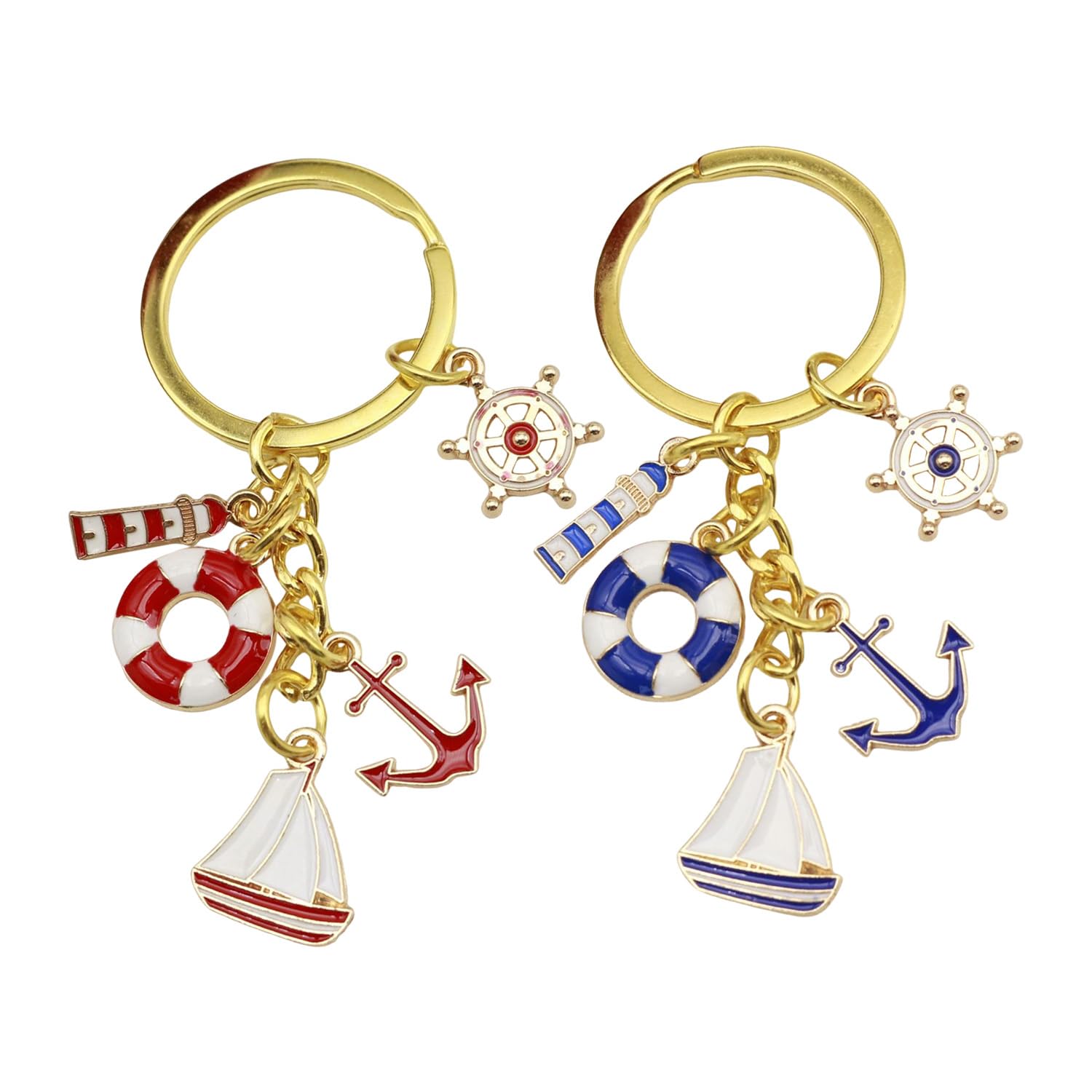 OODJVN 2 Keychains, Decorative Pendants With Sailing And L Elements, Creative Ocean Style Keychains, Birthday Gifts For Friends.