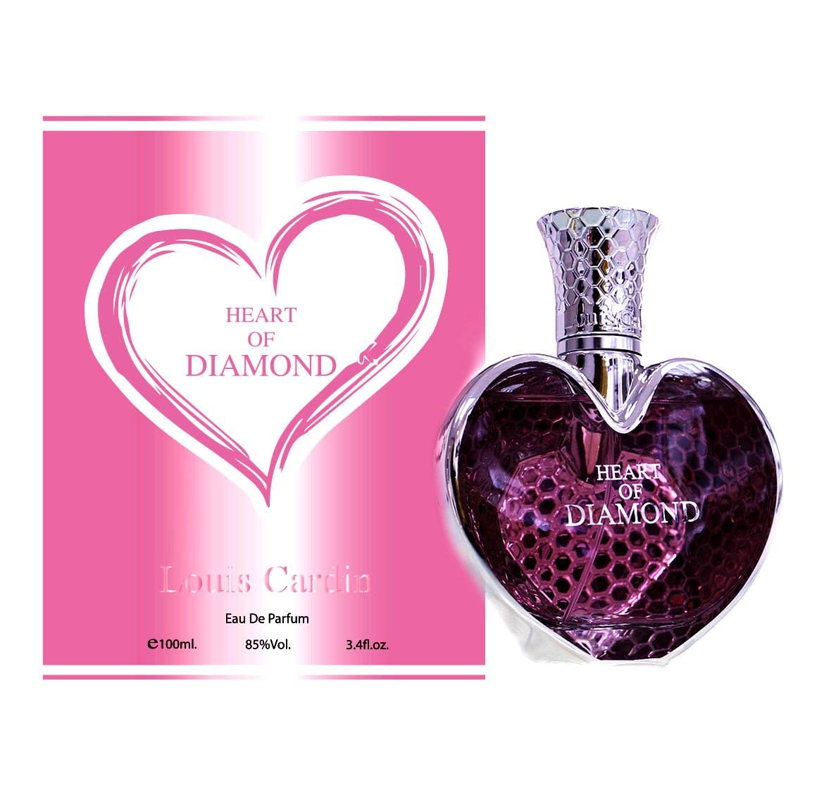 Louis Cardin Heart of Diamond Eau De Parfum for Women | Floral Woody Perfume with Rose, Jasmine & Musk Notes | Long Lasting Luxury EDP Spray | Elegant Gift for Her | 100ml | Made in UAE - Image 1 of 5