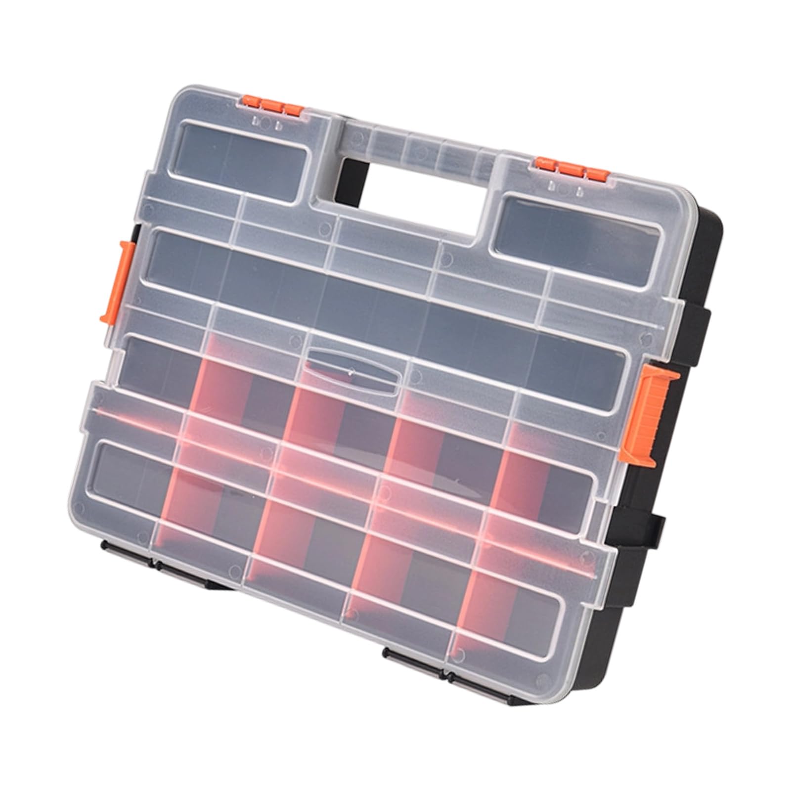 Yjcnelcr Sturdy Interlocked Parts Case With Adjustable Grids Workshop Parts Organizers For Professional Technicians And Hobbyists Transparent Storage Container