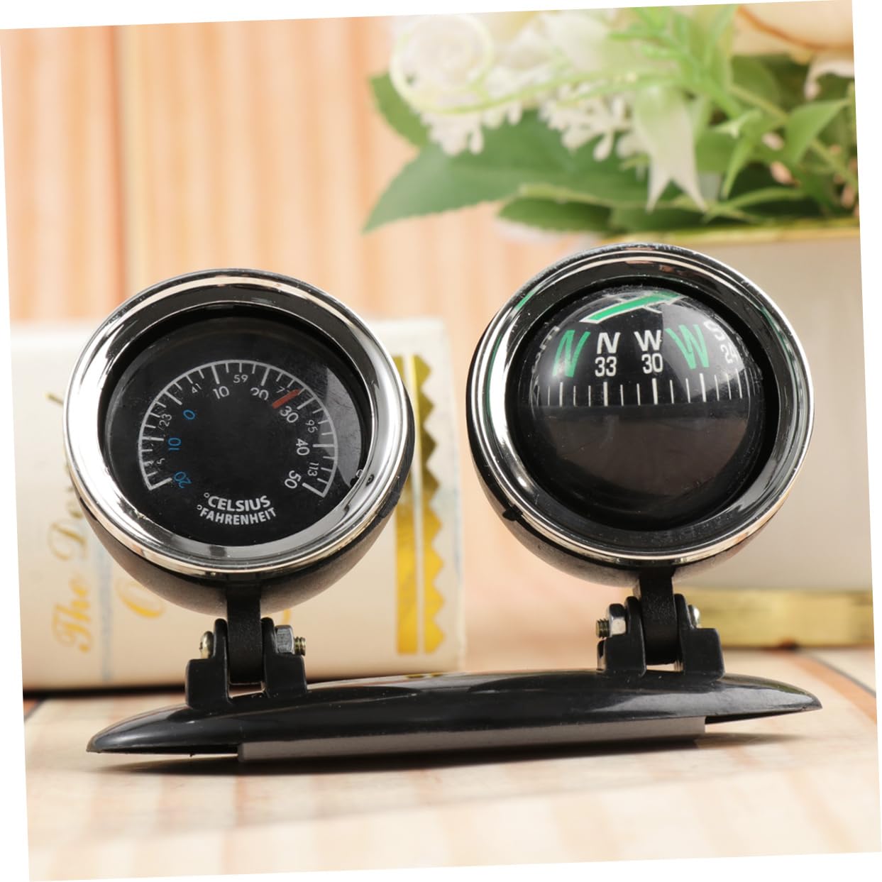 Gatuida 4pcs Compass Compass for Dash Dashboard Thermometer Car Styling Ornaments