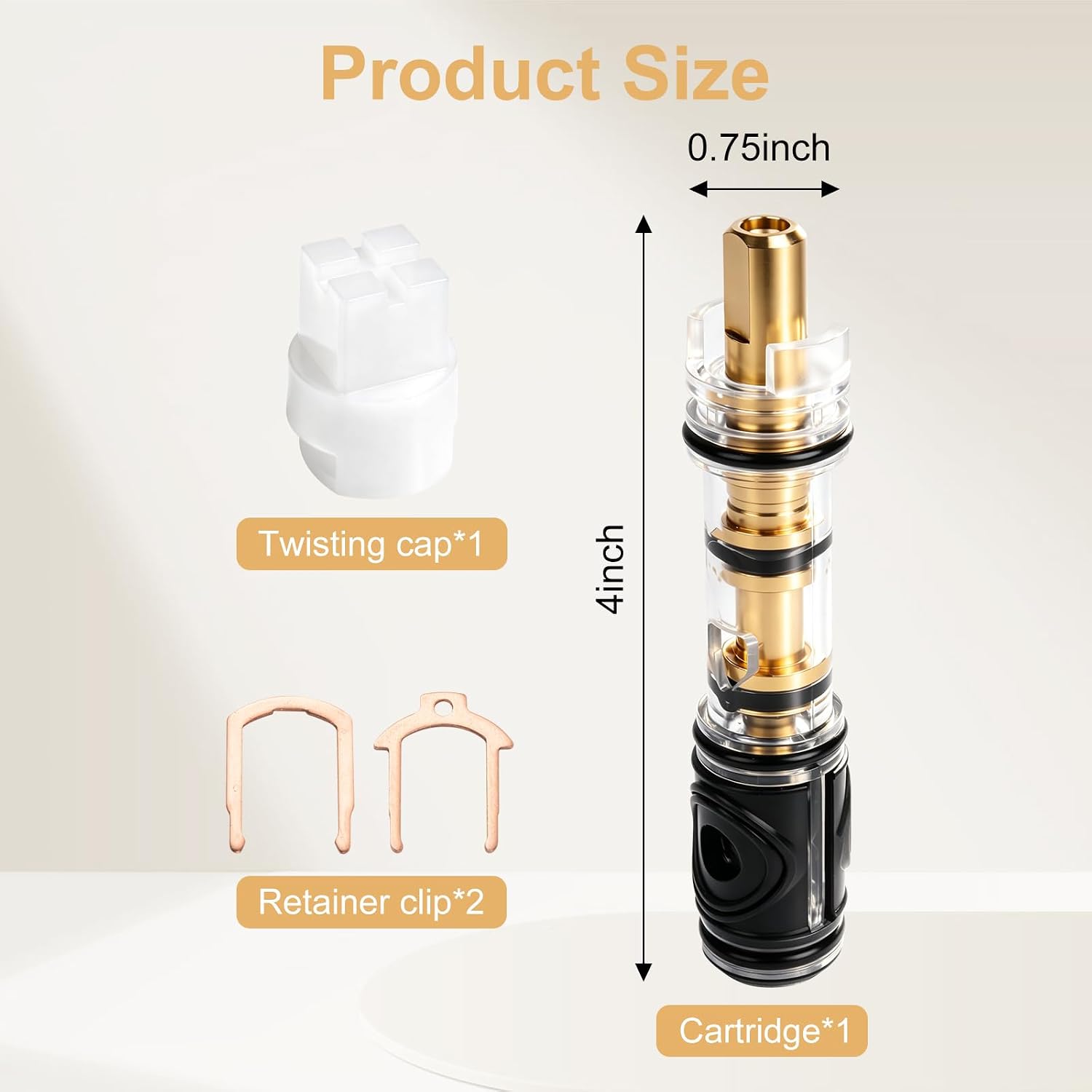 1 Pack Replacement Cartridge Compatible with Moen 1225/1225B, Dual Seal | Shower Faucet Cartridge Fits Bathroom One-Handle Faucets/Showers, Solid Brass Construction, Includes Retainer Clip
