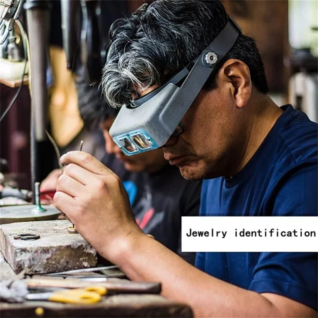 Wearing Glasses Magnifying Glass Looking Down Turban Glasses Magnifying Glass Repairing Three-Handed Helmet Magnifying