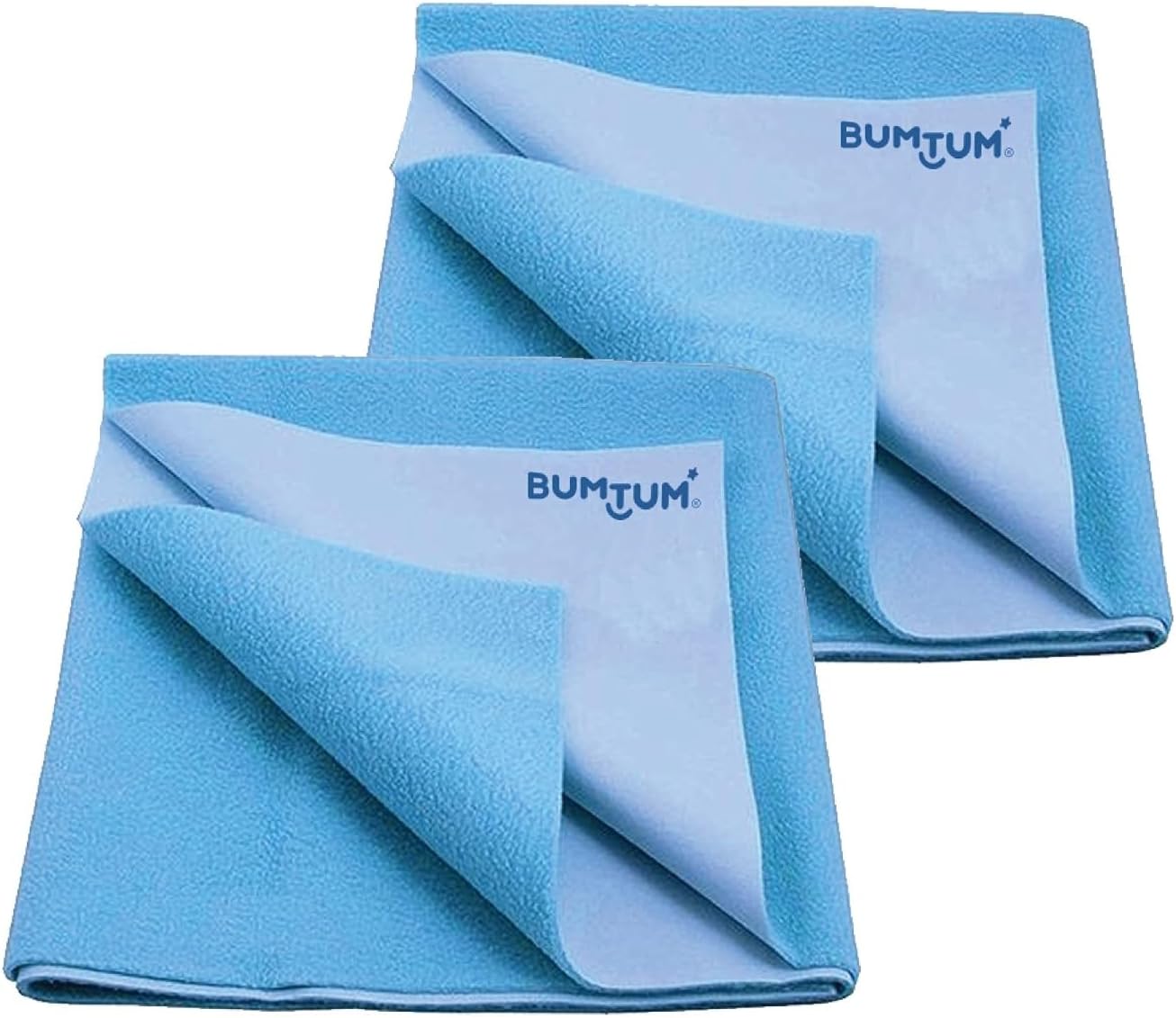 Bumtum Baby Dry Sheet Waterproof Soft Fleece Baby Bed Protector | Anti - Bacterial & Odour Free | Extra Absorbant, Reuseable & Washable (Aqua Blue, Large Size, 100 * 140cm, Pack of 1)
