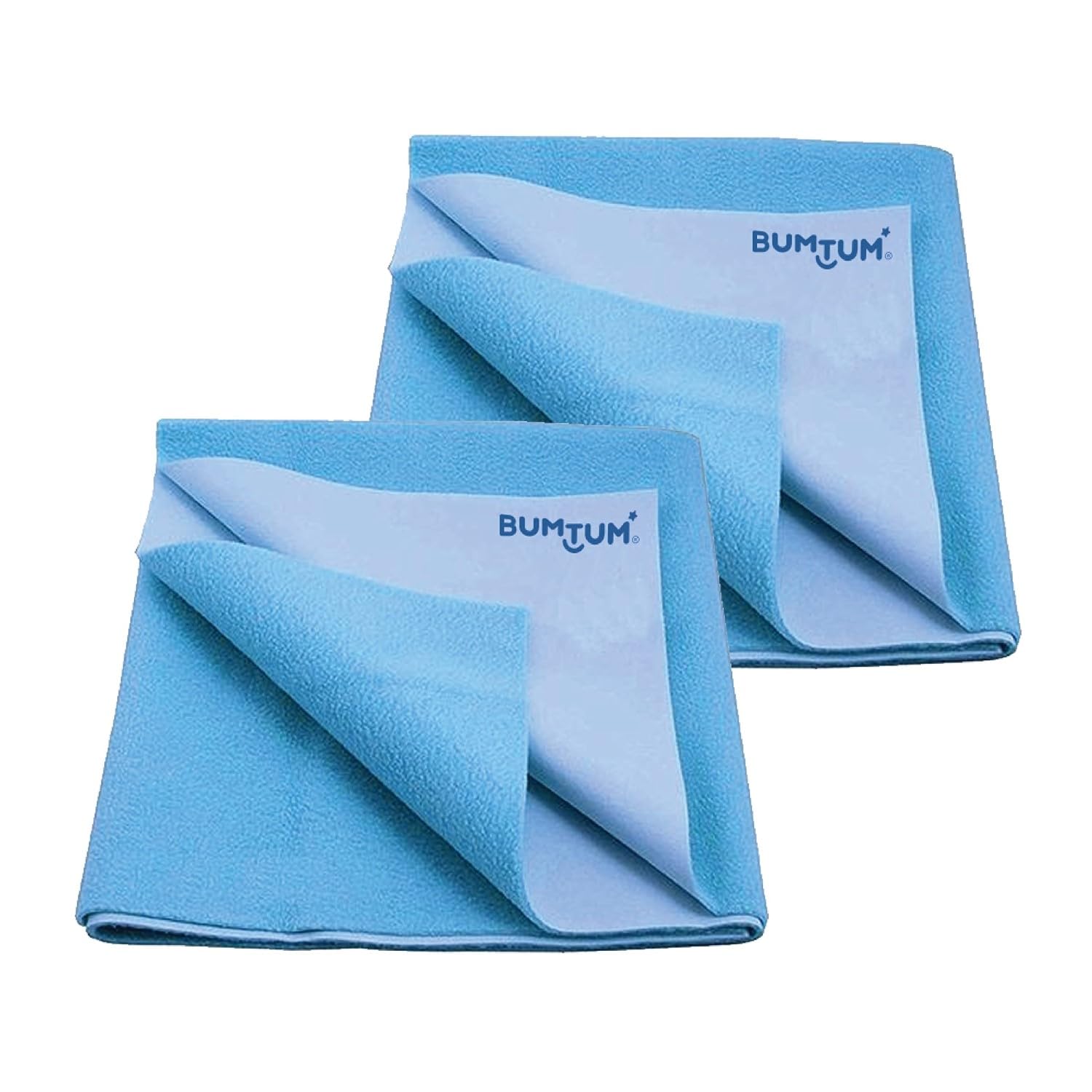 Bumtum Baby Dry Sheet Waterproof Soft Fleece Baby Bed Protector | Anti - Bacterial & Odour Free | Extra Absorbant, Reuseable & Washable (Aqua Blue, Large Size, 100 * 140cm, Pack of 1)