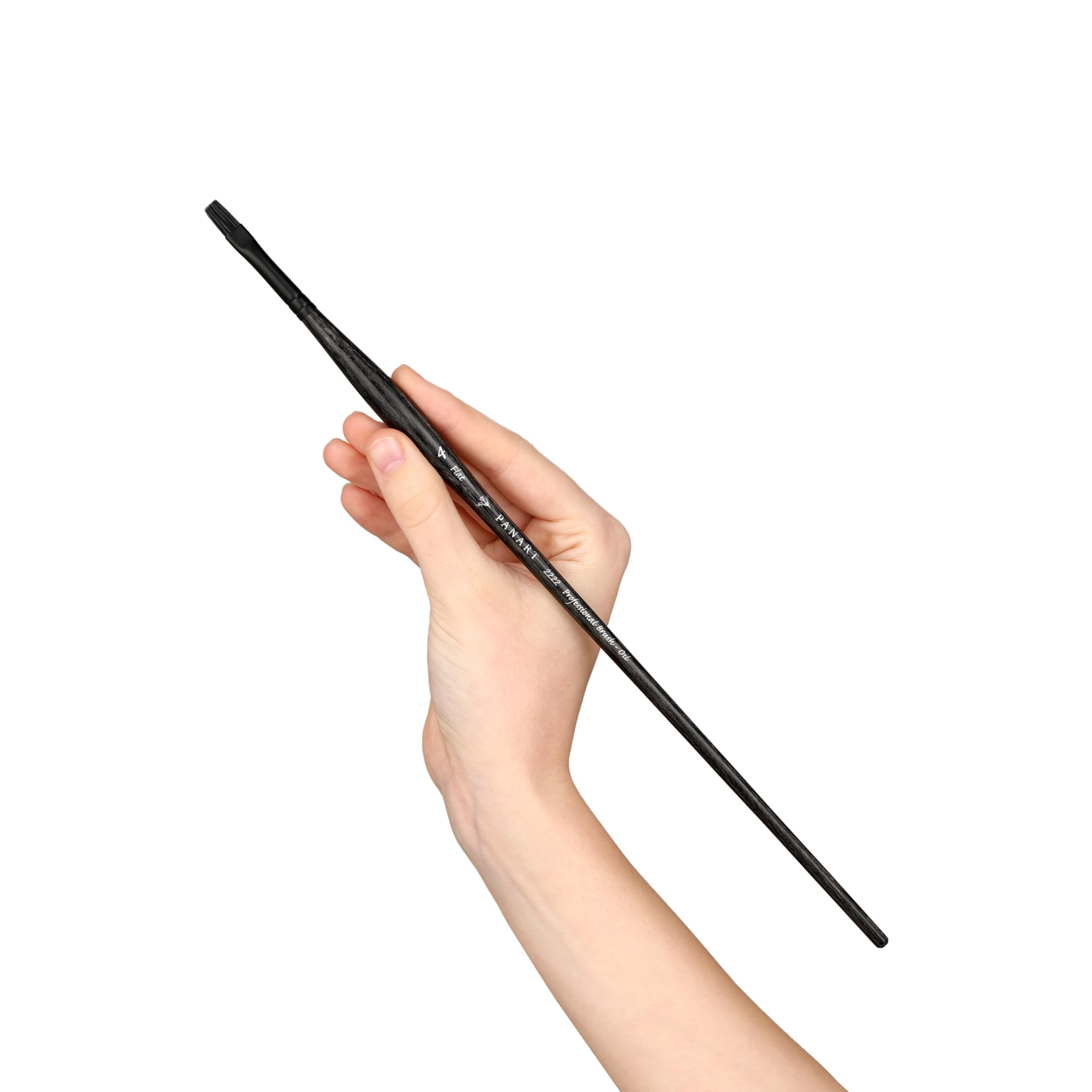 Pan Art Synthetic Flat Brush No. 04 for Oil Painting 1 Piece, Brown, Nr. 04 - Image 3