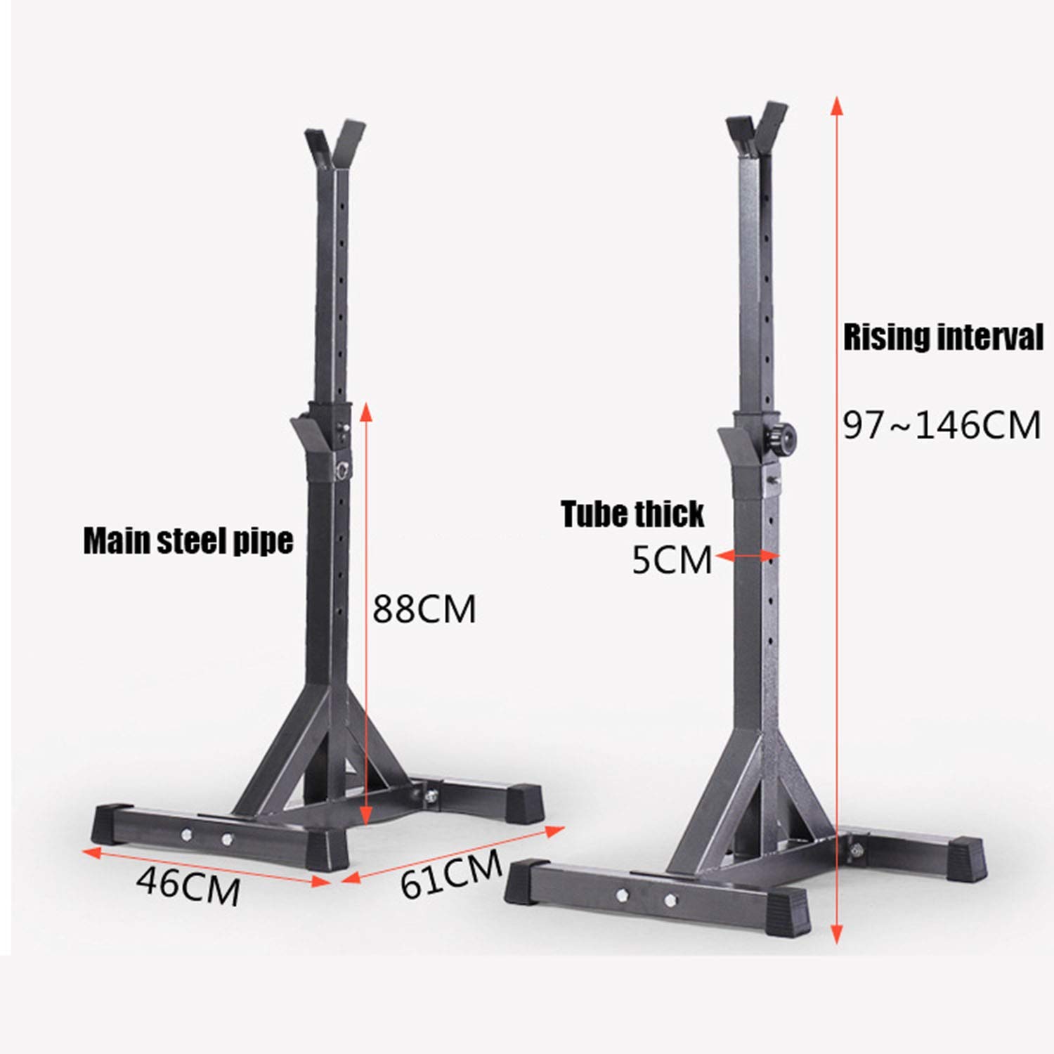 Soporte Ajustable para Sentadillas Multifuncional Rack de sentadillas,Altura Regulable Entre 97-146cm Barra Pesas Estante MAX 250Kg, para Gimnasio en Casa