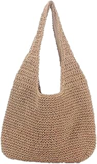 RUVSUN Hobo Bags for Women,Hobo Handbags for Women,Crochet Beach Bag,Raffia Bag Summer Beach Tote Bag,Tote Shopping Bag Lightweight Spacious Foldable Large Capacity for Holiday, Picnic and Party