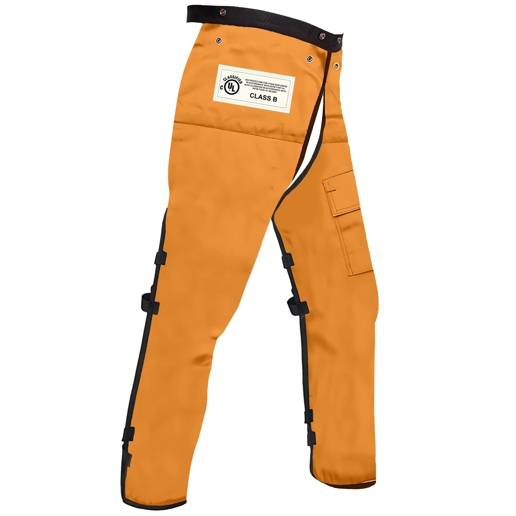 MGP SUPPLY Chaparreras para motosierra para hombre, estilo delantal con bolsillo y cinturón ajustable, equipo de seguridad