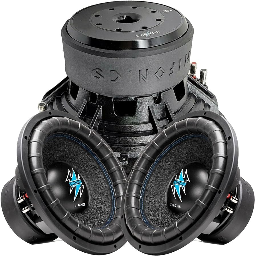 Hifonics 2 x BRW12D2 2000 Watts 12 Inch Brutus Car Audio Subwoofer with Heavy Gauge, Powder Coated, Aluminum Die-Cast Basket, Dual 70 Oz Magnet, 3 Inches Voice Coil - Dual 2 Ohm - 12 in (Pair)