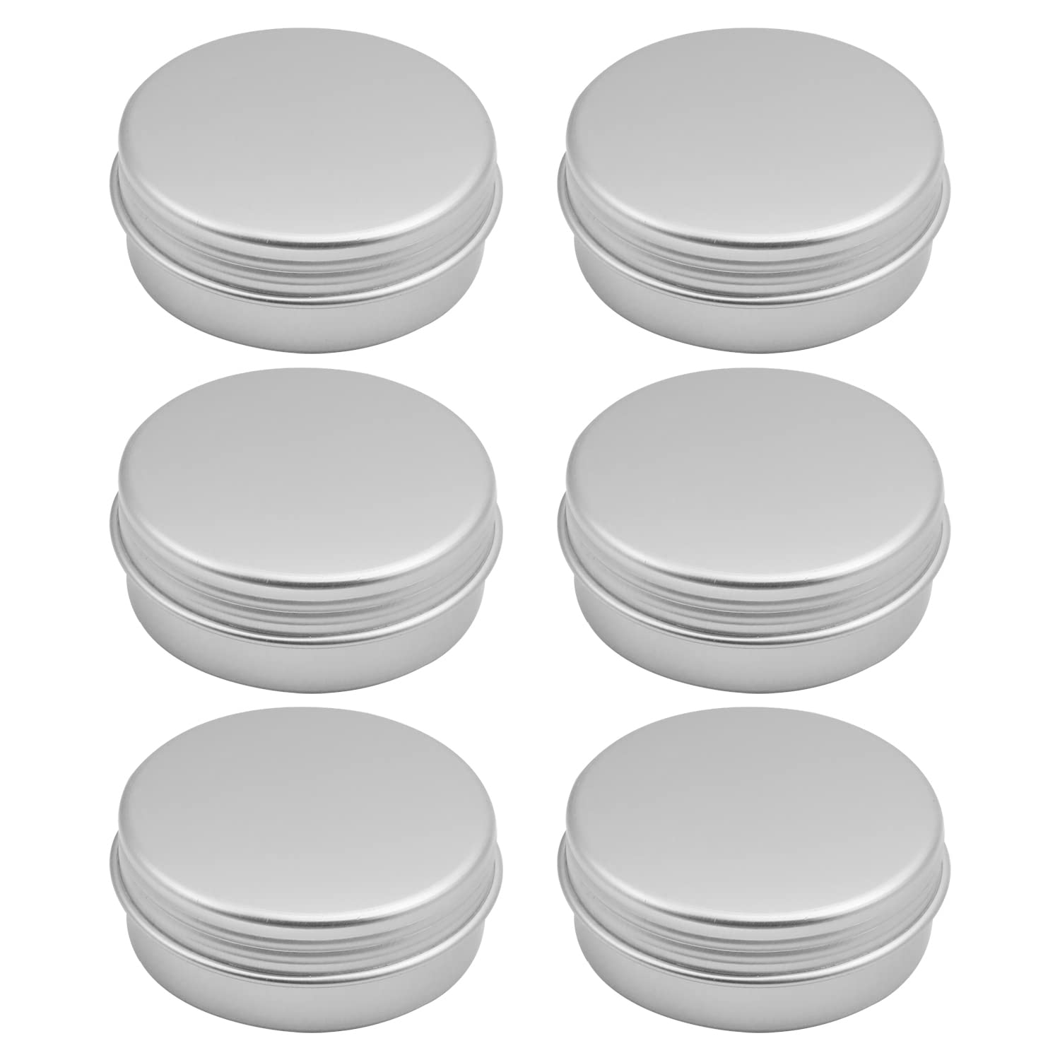 Othmro 24Pcs 0.7oz Round Metal Tins Aluminum Tin Cans Jar Refillable Containers 20ml Tin Cans Tin Bottles Containers with Screw Lid for Salve Spices Lip Balm Tea Candies Silver 50×20mm