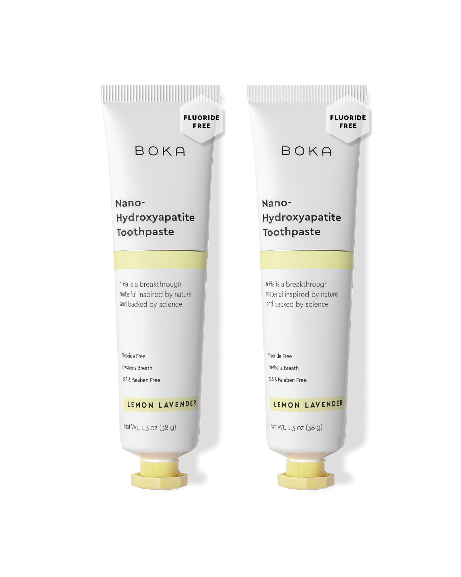 Boka Fluoride Free Toothpaste, Nano Hydroxyapatite Toothpaste, Appropriate for Sensitive Teeth - for Adult Oral Care - Lemon Lavender Flavor, 1.3 Fl Oz 2Pk US Manufactured