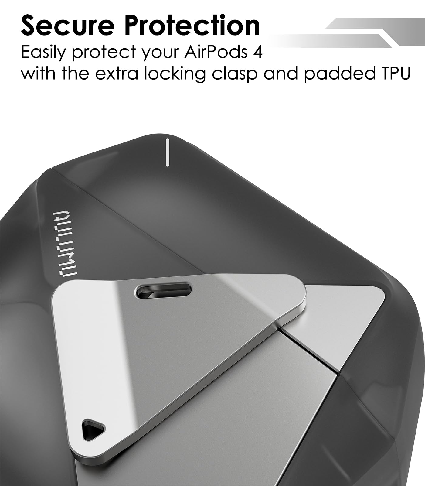 AirPods4本体 ANC非搭載 AULUMUシルバーケース付き Amazon.com: Aulumu A29 Geometric AirPods 4 Case with Lock
