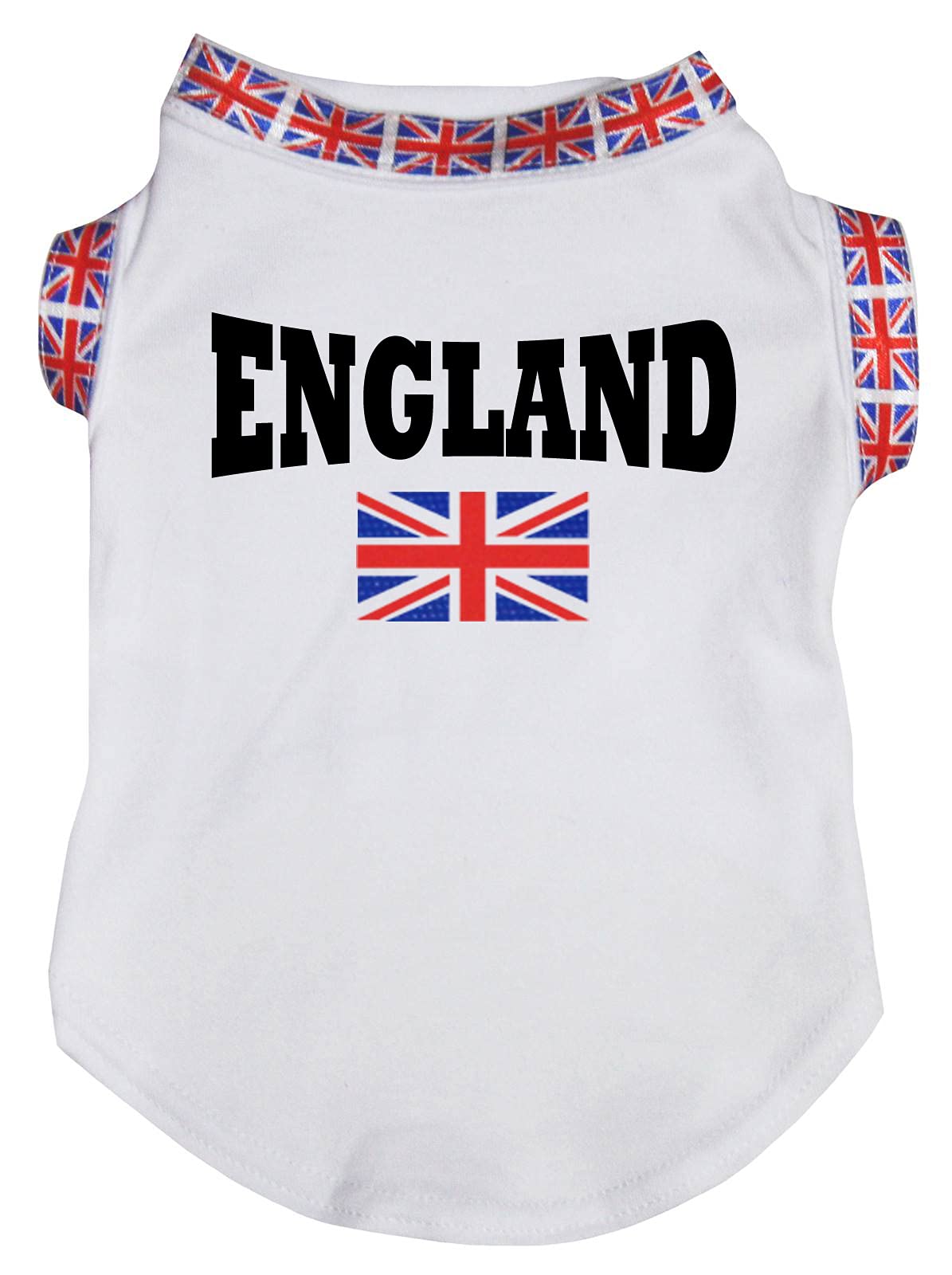 Petitebelle England Flag Print Puppy Dog Shirt (White, X-Small) — image 1