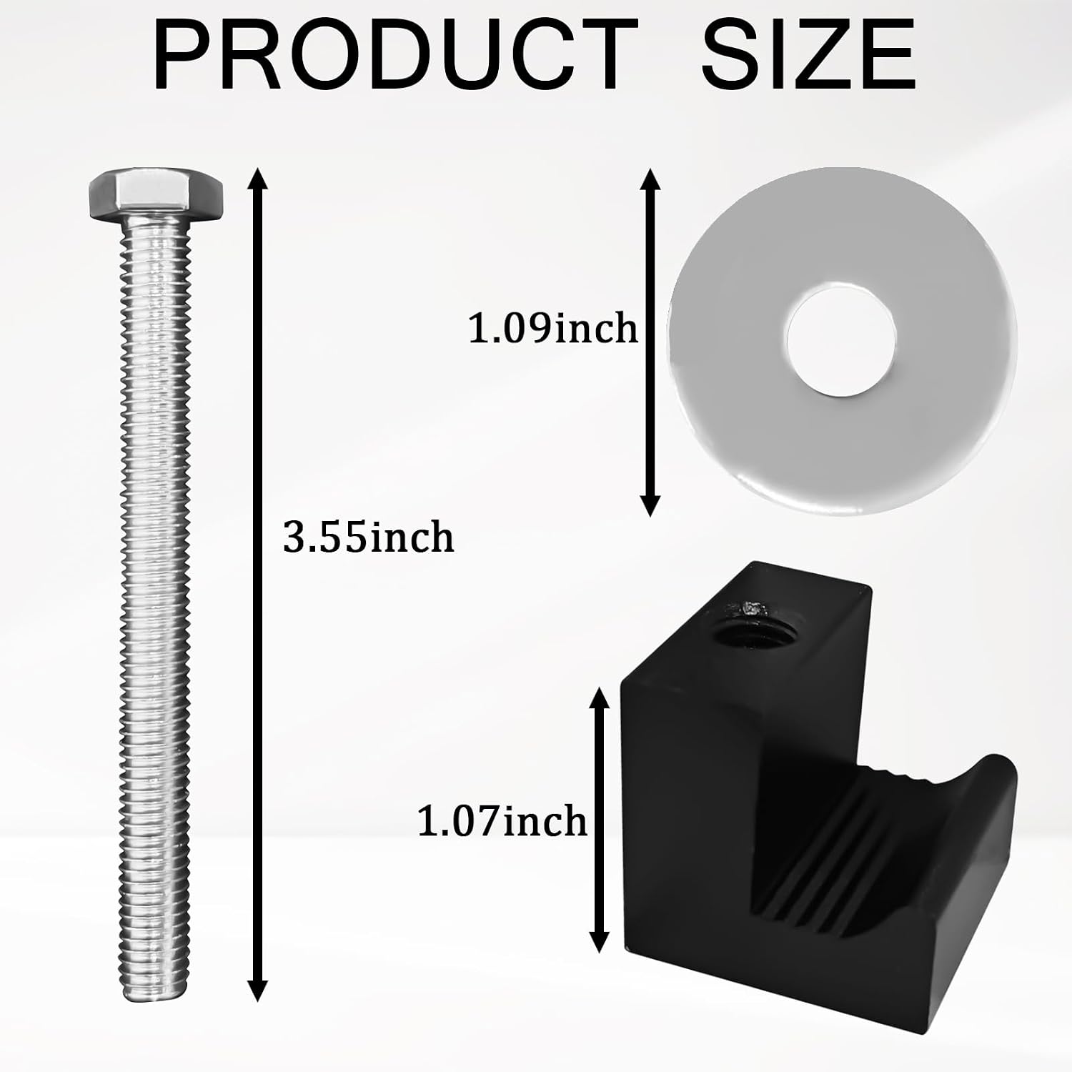 4PCS Truck Tool Box Mounting Kit, J Hook Truck Crossover Tool Boxes for Bed of Truck Aluminum Pickup Toolbox Rail Mounting Kit for Fix Tool Boxes Tie Downs Comes with Fastening Nuts(Black) image 2