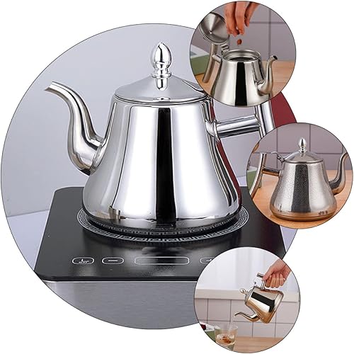 Miniatura 8 de UPKOCH Cuello de cisne de acero para campamento de leche, para colador, tetera barista, mano casera con verter restaurante, tetera de acero