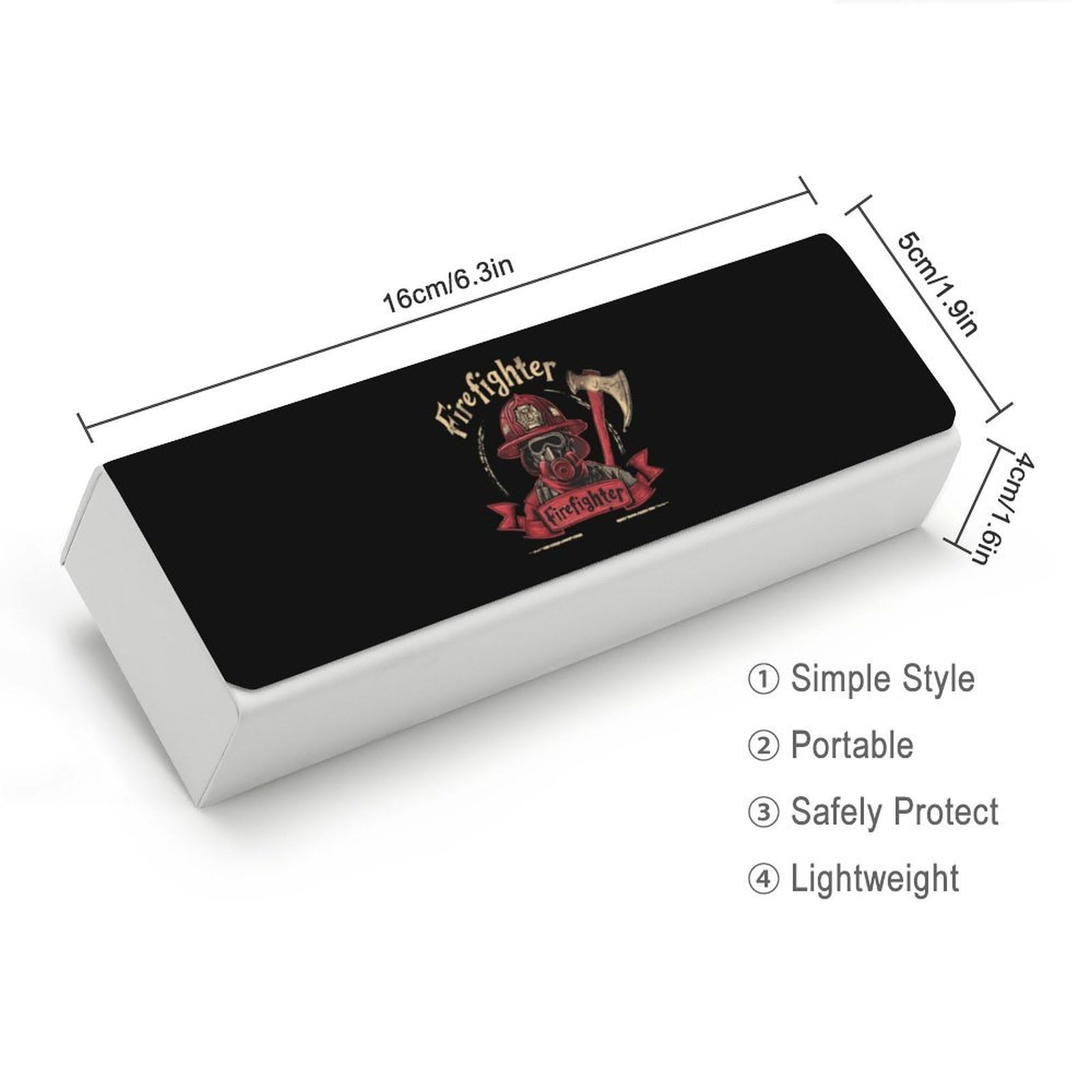 Firefighter Saver Leather Glasses Case Fashion Hard Shell Portable Sunglass Organizer Eyeglasses Case for Mens Women