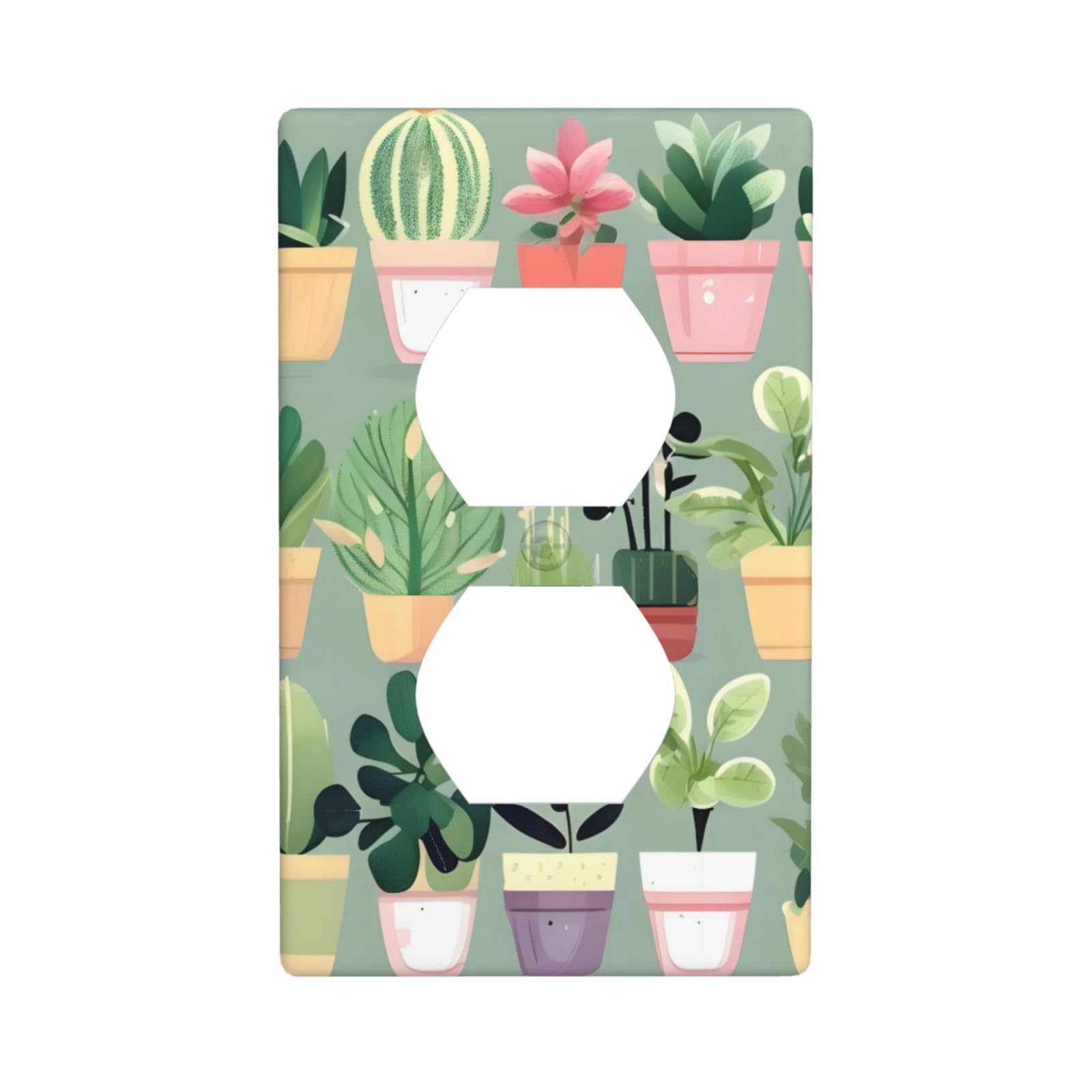 Bonsai Plant Decorative Switch Plate Cover-Unbreakable Polycarbonate Wall Plate for Home Office, 1 Gang with Screws