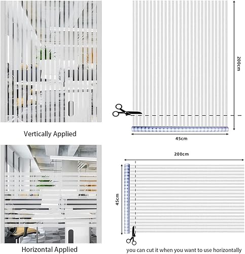 Miniatura 16 de Qualsen Película de vidrio esmerilado para ventana, sin pegamento, adhesivo estático, extraíble, protección solar UV para cocina, oficina en casa