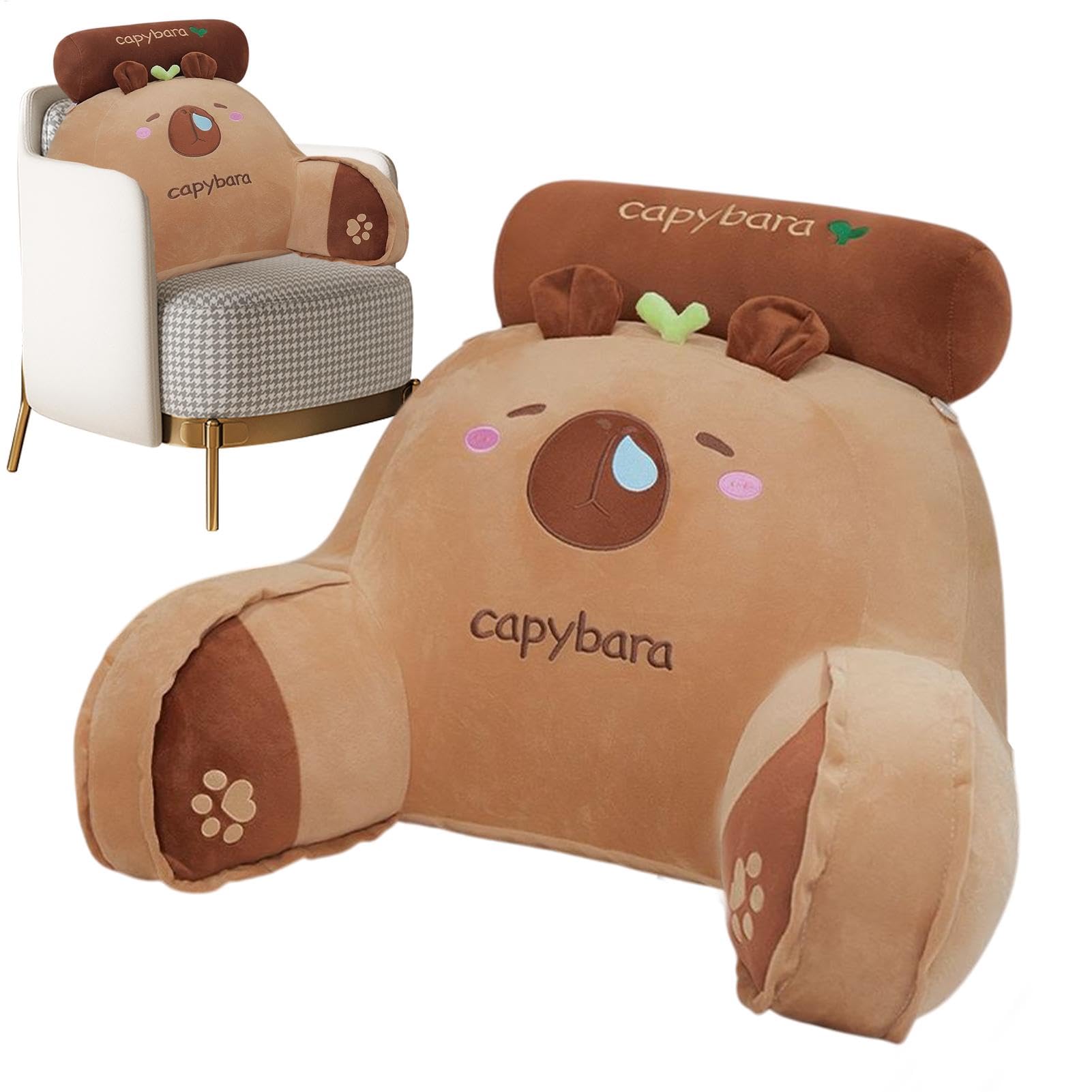 Coussin de lit capybara doux pour soulager le dos sur le canapé