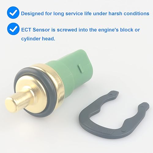Miniatura 3 de Sensor de temperatura del refrigerante, sensor de temperatura ECT reemplazo 158-0629, 1580629 compatible con Audi VW - 1999-2010 Beetle, 1999-2006