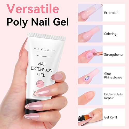 Miniatura 2 de Makartt - Gel de extensión de uñas, 50 ml, gel para construir o alargar uñas, para hacerlo en casa y para profesionales de la belleza, P-21