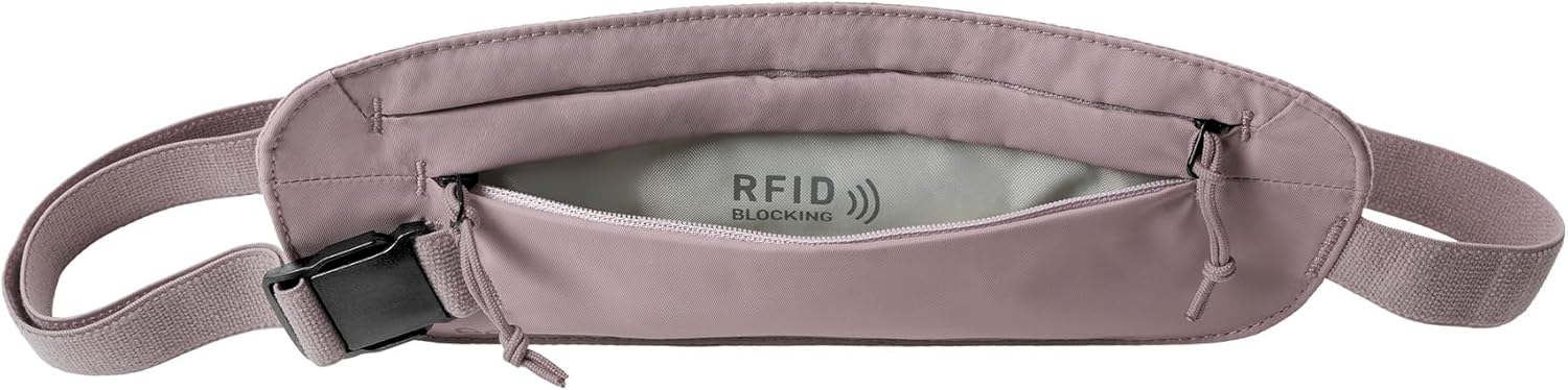 Eagle Creek Undercover RFID Money Belt – Slim Travel Waist Pouch with RFID Blocking – Secure Passport, Cards & Cash – Adjustable Strap – Lightweight & Discreet – Orchid - Image 4