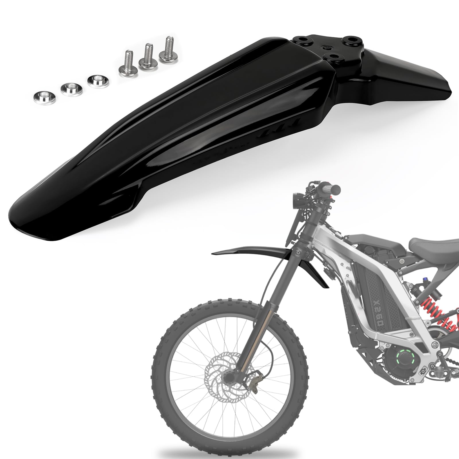 Photo 1 of *** MISSING ASSEMBLY ***XINGWU Front Fender for Surron Light Bee X/S Segway X160/X260 Dirt Bike Motorcycle Front Fender Modified Mudguard Protector for Ebikes Black